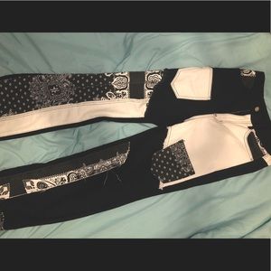Grunge black bandana wide jeans